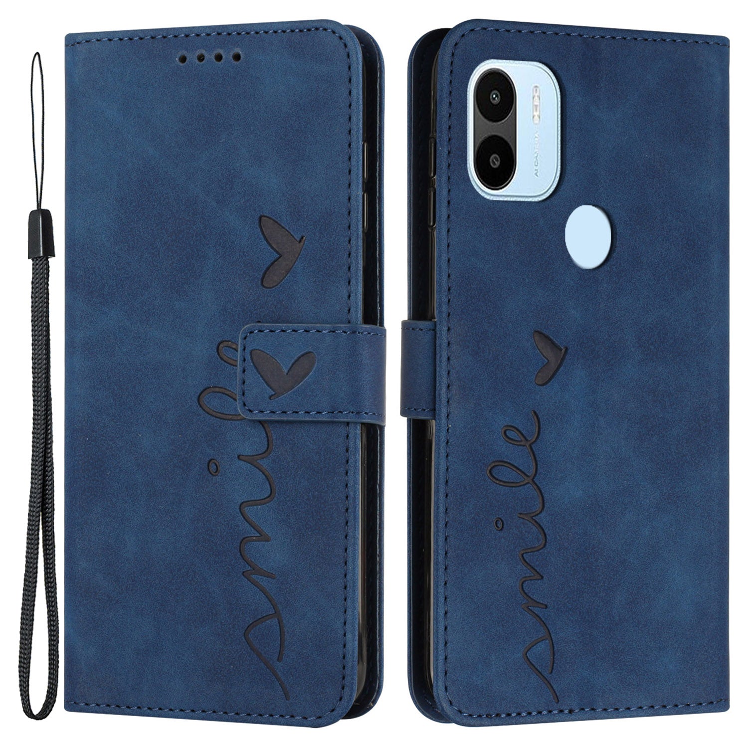 For Xiaomi Redmi A1 4G A2 4G Poco C50 4G PU Leather Phone Wallet Case Imprinted Heart Shape Stand Phone Cover with Strap For Xiaomi Redmi A1 4G A2 4G Poco C50 4G PU Leather Phone Wallet Case Imprinted Heart Shape Stand Phone Cover with Strap